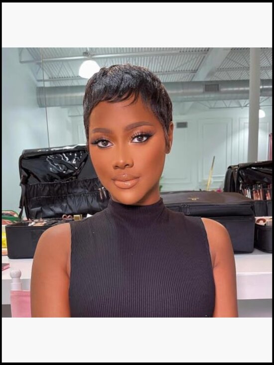 Short Pixie Human Hair Wig Natural Looking Glueless Wear and Go Full Machine main image 5